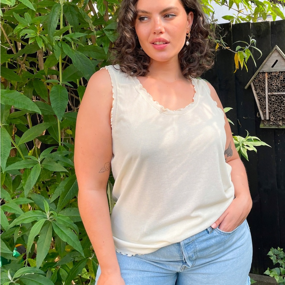 Cream Sleeveless Top
